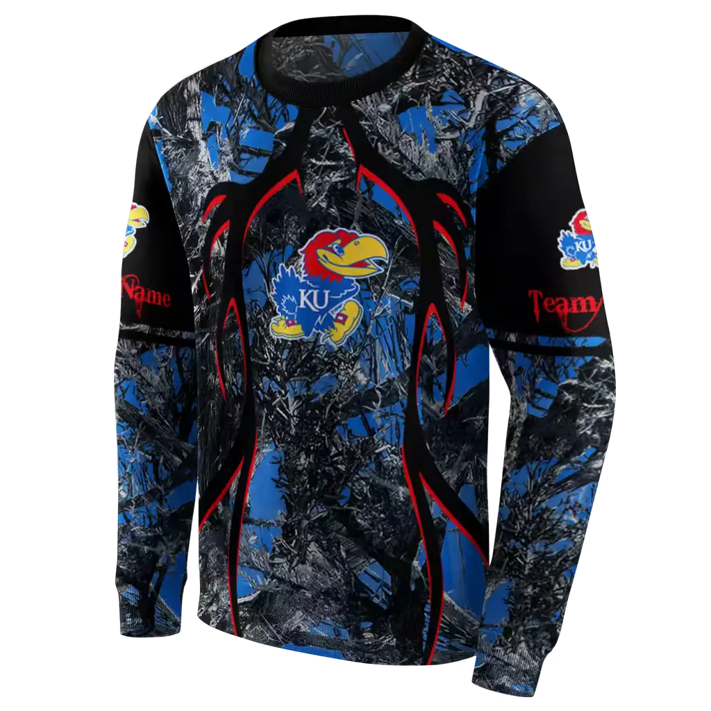 personalized kansas jayhawks hunting theme blue black hoodie new arrival personalized kansas jayhawks hunting theme blue black hoodie new arrival