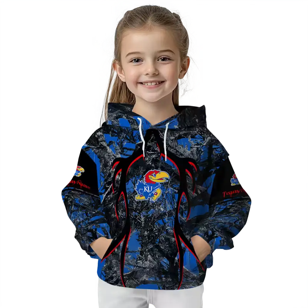 personalized kansas jayhawks hunting theme blue black hoodie top rated personalized kansas jayhawks hunting theme blue black hoodie top rated