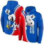 personalized kansas jayhawks peeking snoopy blue hoodie best selling
