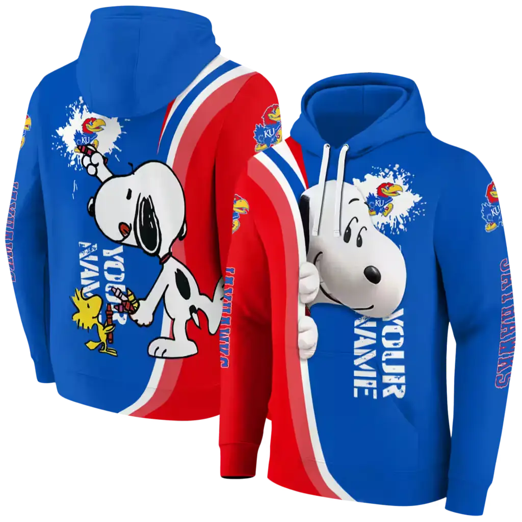 personalized kansas jayhawks peeking snoopy blue hoodie fashion forward personalized kansas jayhawks peeking snoopy blue hoodie fashion forward