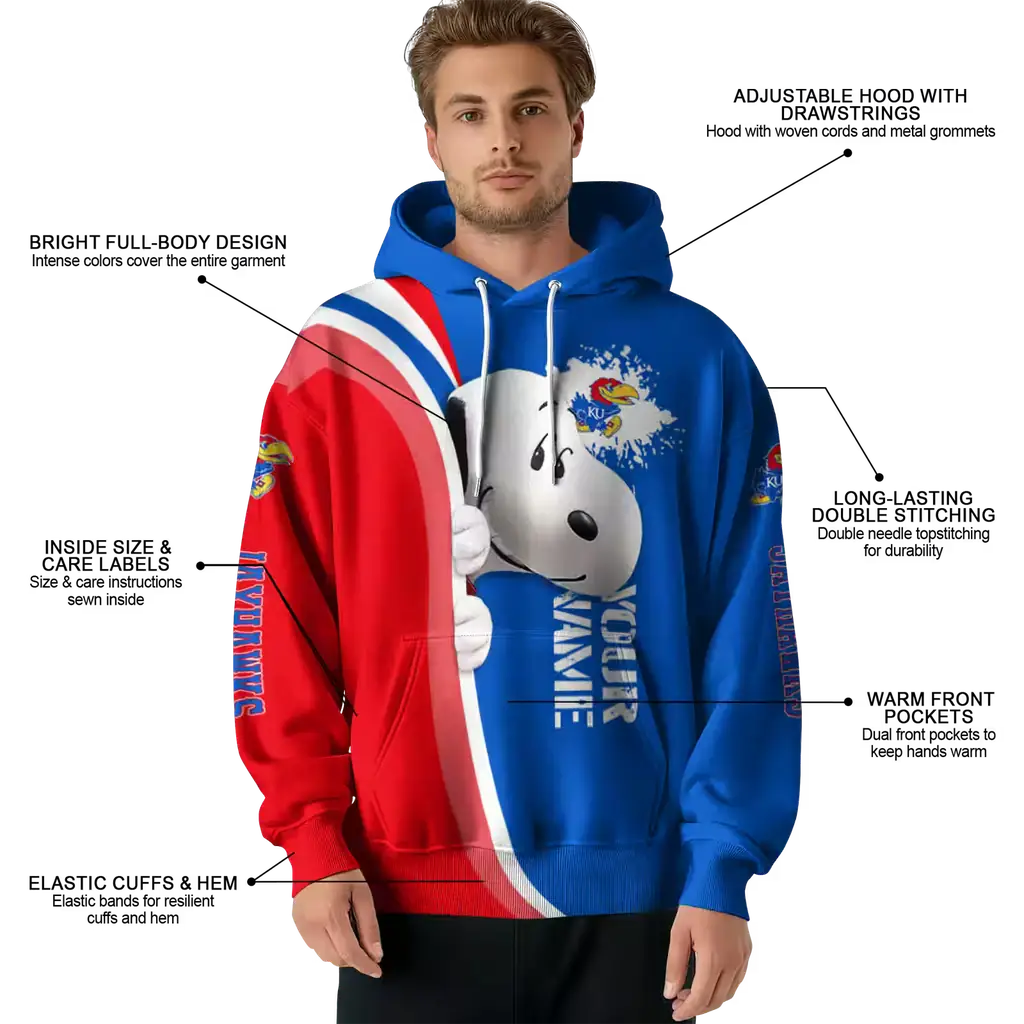 personalized kansas jayhawks peeking snoopy blue hoodie latest model personalized kansas jayhawks peeking snoopy blue hoodie latest model