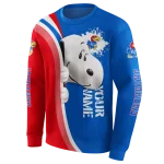 personalized kansas jayhawks peeking snoopy blue hoodie best selling