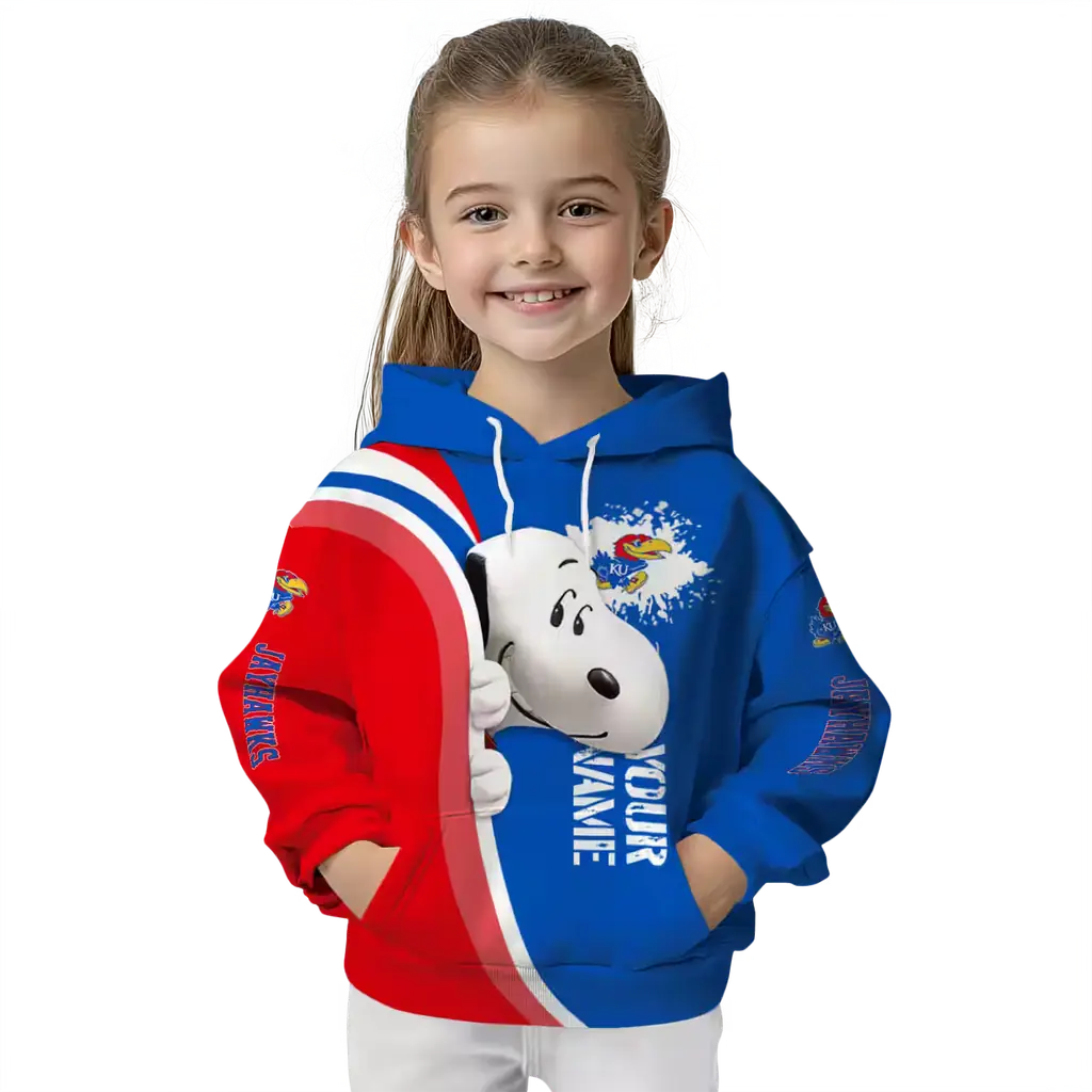 personalized kansas jayhawks peeking snoopy blue hoodie top rated personalized kansas jayhawks peeking snoopy blue hoodie top rated
