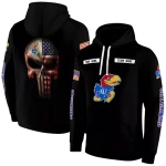 personalized kansas jayhawks punisher skull black hoodie best selling