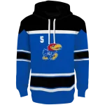 personalized kansas jayhawks striped pattern blue hoodie best selling