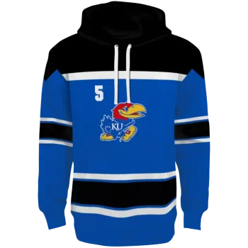 personalized kansas jayhawks striped pattern blue hoodie best selling