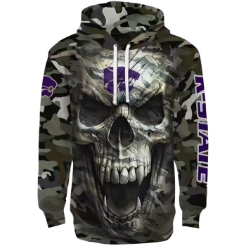 personalized kansas state wildcats camo skull hoodie best selling