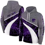 personalized kansas state wildcats hexagonal mesh purple black gray hoodie best selling