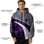 personalized kansas state wildcats hexagonal mesh purple black gray hoodie best selling