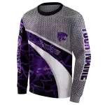 personalized kansas state wildcats hexagonal mesh purple black gray hoodie best selling