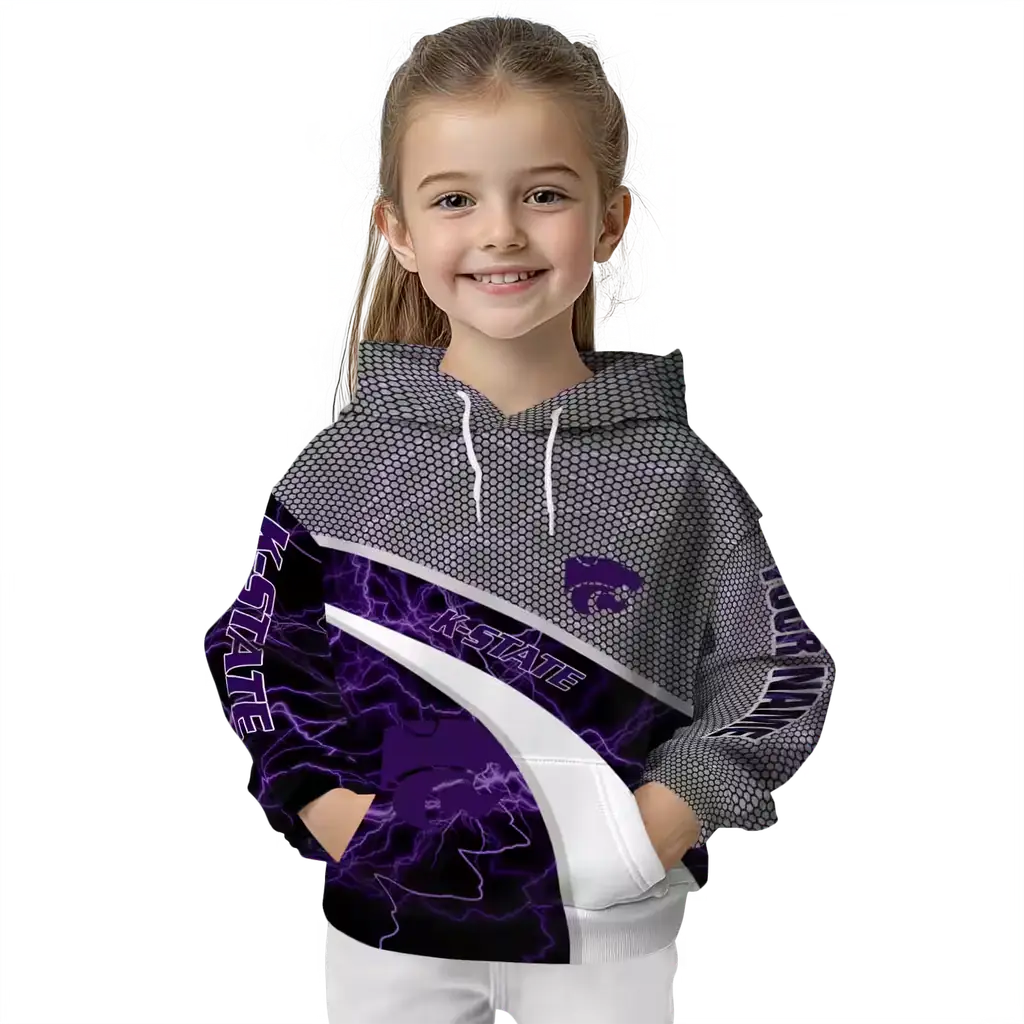 personalized kansas state wildcats hexagonal mesh purple black gray hoodie top rated personalized kansas state wildcats hexagonal mesh purple black gray hoodie top rated
