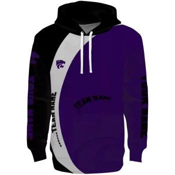 personalized kansas state wildcats minimalist design purple black hoodie best selling