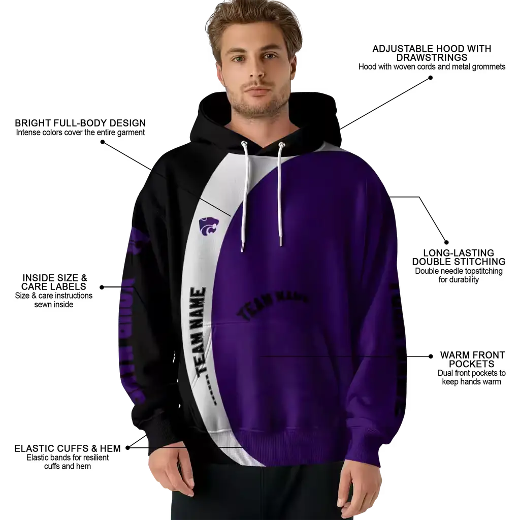 personalized kansas state wildcats minimalist design purple black hoodie latest model personalized kansas state wildcats minimalist design purple black hoodie latest model