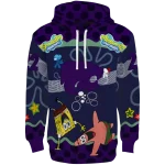 personalized kansas state wildcats spongebob patrick star purple navy hoodie best selling