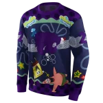 personalized kansas state wildcats spongebob patrick star purple navy hoodie best selling