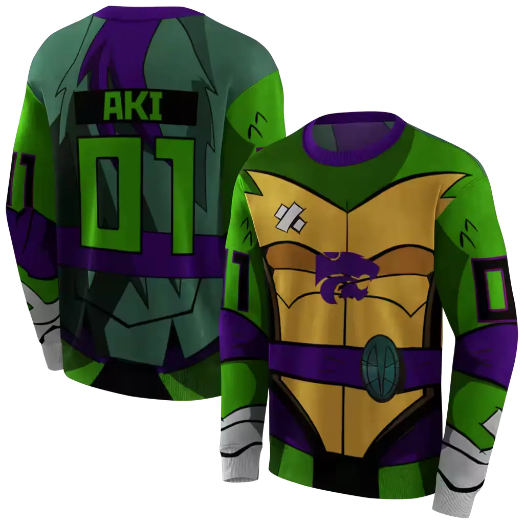 personalized kansas state wildcats superhero armor purple green hoodie premium grade personalized kansas state wildcats superhero armor purple green hoodie premium grade
