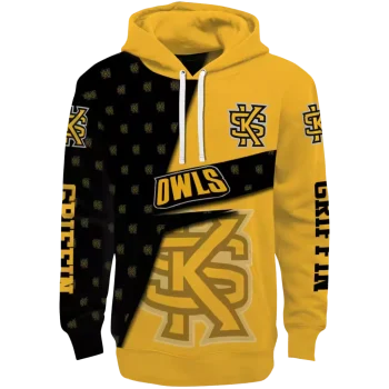 personalized kennesaw state owls abstract shape gold hoodie best selling