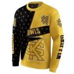 personalized kennesaw state owls abstract shape gold hoodie best selling