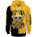 personalized kennesaw state owls baby yoda gold black hoodie best selling