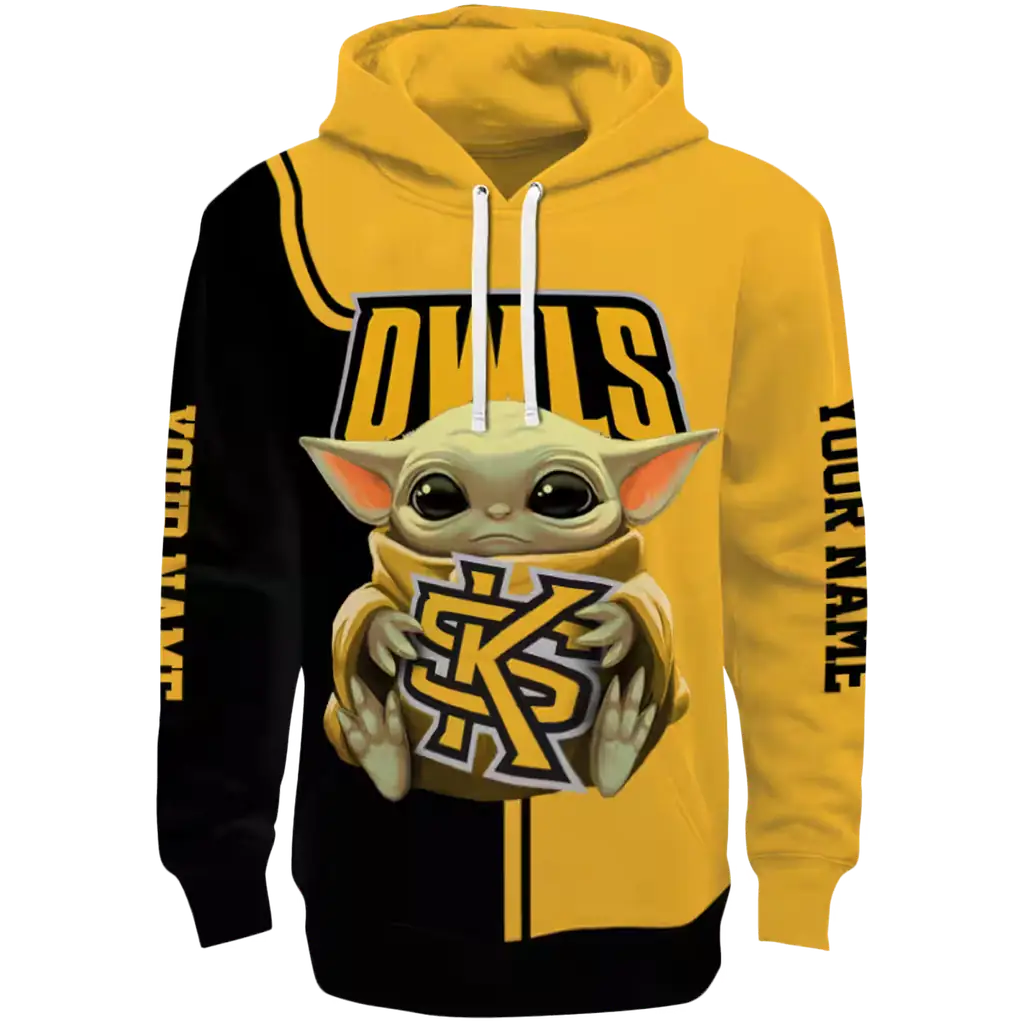 personalized kennesaw state owls baby yoda gold black hoodie best selling personalized kennesaw state owls baby yoda gold black hoodie best selling