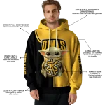 personalized kennesaw state owls baby yoda gold black hoodie best selling