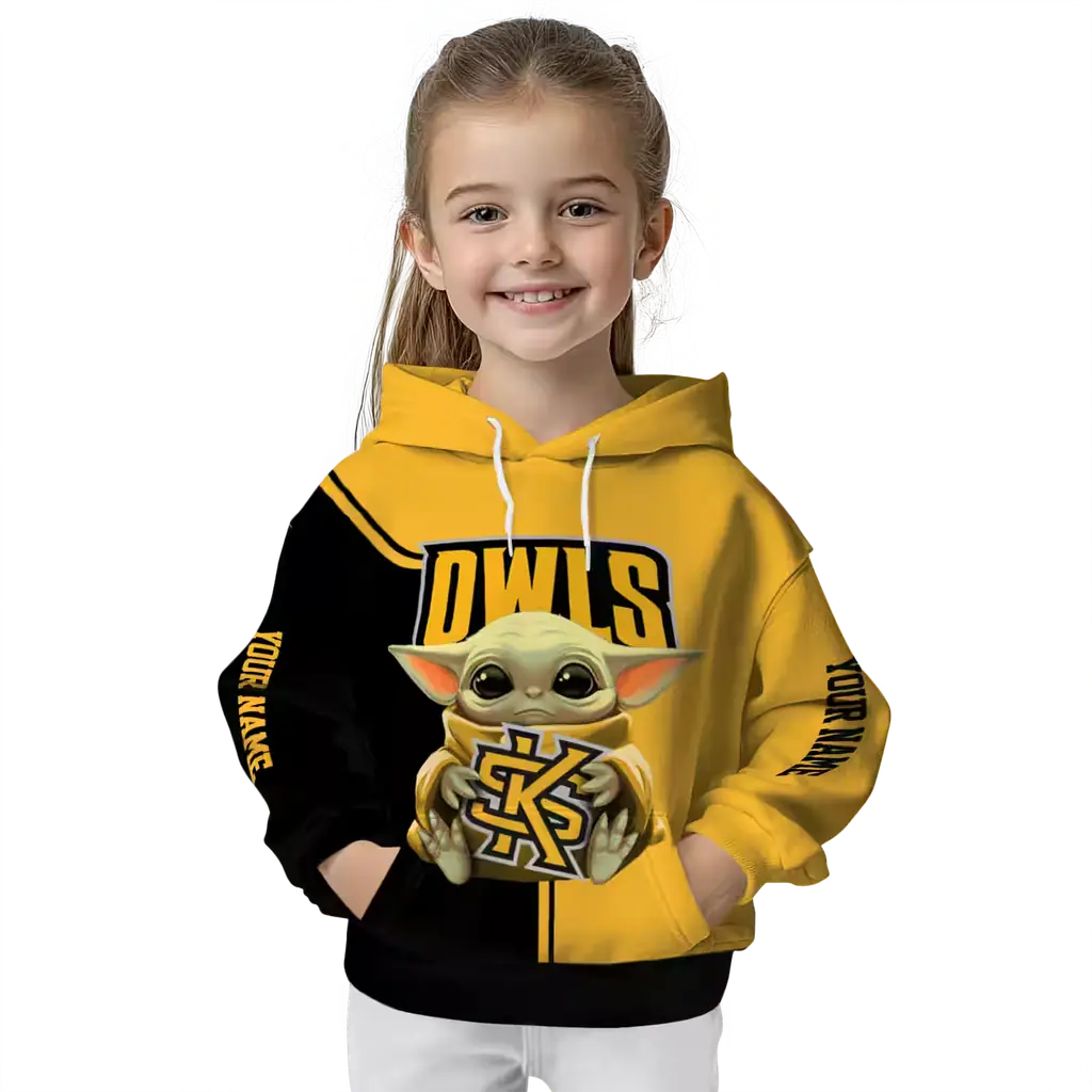 personalized kennesaw state owls baby yoda gold black hoodie top rated personalized kennesaw state owls baby yoda gold black hoodie top rated