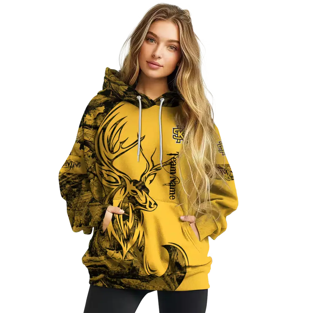 personalized kennesaw state owls deer silhouette gold hoodie high quality personalized kennesaw state owls deer silhouette gold hoodie high quality