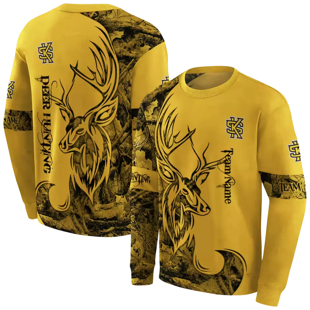 personalized kennesaw state owls deer silhouette gold hoodie premium grade personalized kennesaw state owls deer silhouette gold hoodie premium grade