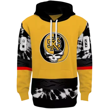 personalized kennesaw state owls grateful vibes gold hoodie best selling