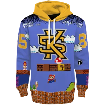 personalized kennesaw state owls mario blue black hoodie best selling