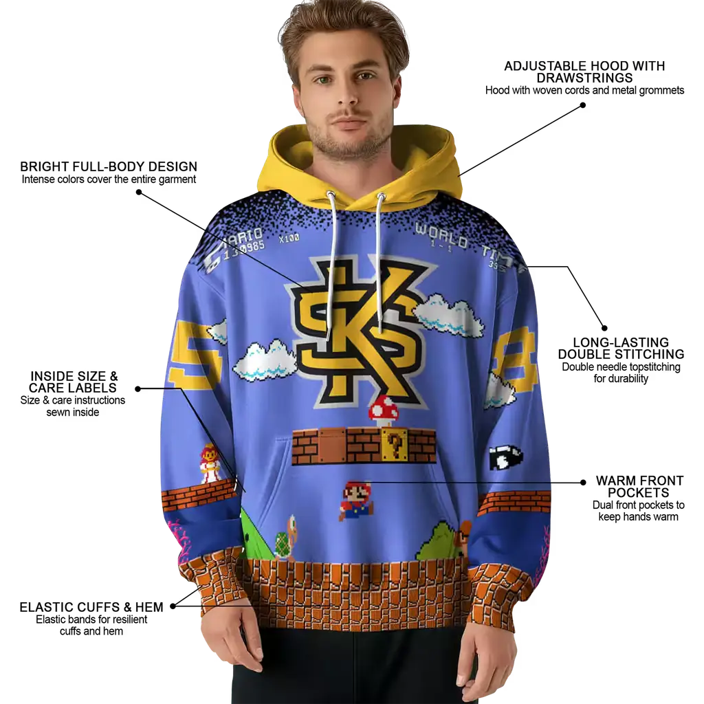 personalized kennesaw state owls mario blue black hoodie latest model personalized kennesaw state owls mario blue black hoodie latest model