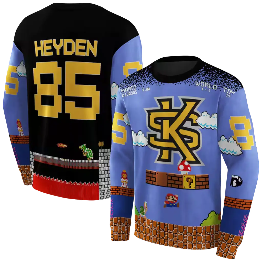 personalized kennesaw state owls mario blue black hoodie premium grade personalized kennesaw state owls mario blue black hoodie premium grade