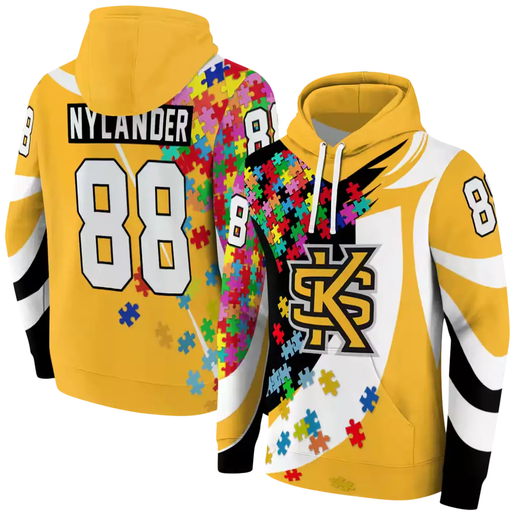 personalized kennesaw state owls puzzle pieces gold hoodie fashion forward personalized kennesaw state owls puzzle pieces gold hoodie fashion forward