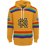 personalized kennesaw state owls rainbow stripes gold hoodie best selling