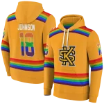 personalized kennesaw state owls rainbow stripes gold hoodie best selling