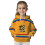 personalized kennesaw state owls rainbow stripes gold hoodie best selling
