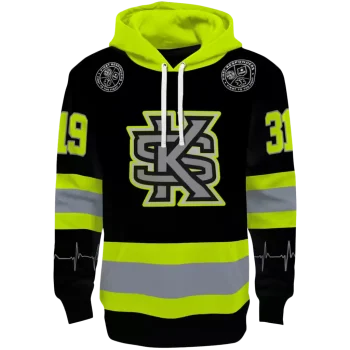 personalized kennesaw state owls safety motif black neon green hoodie best selling