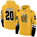 personalized kennesaw state owls striped sleeves gold hoodie best selling
