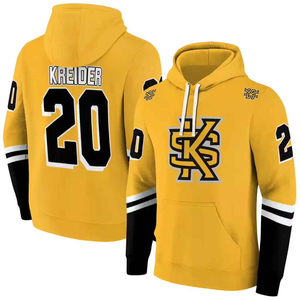 personalized kennesaw state owls striped sleeves gold hoodie fashion forward personalized kennesaw state owls striped sleeves gold hoodie fashion forward