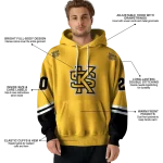personalized kennesaw state owls striped sleeves gold hoodie best selling