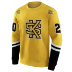 personalized kennesaw state owls striped sleeves gold hoodie best selling