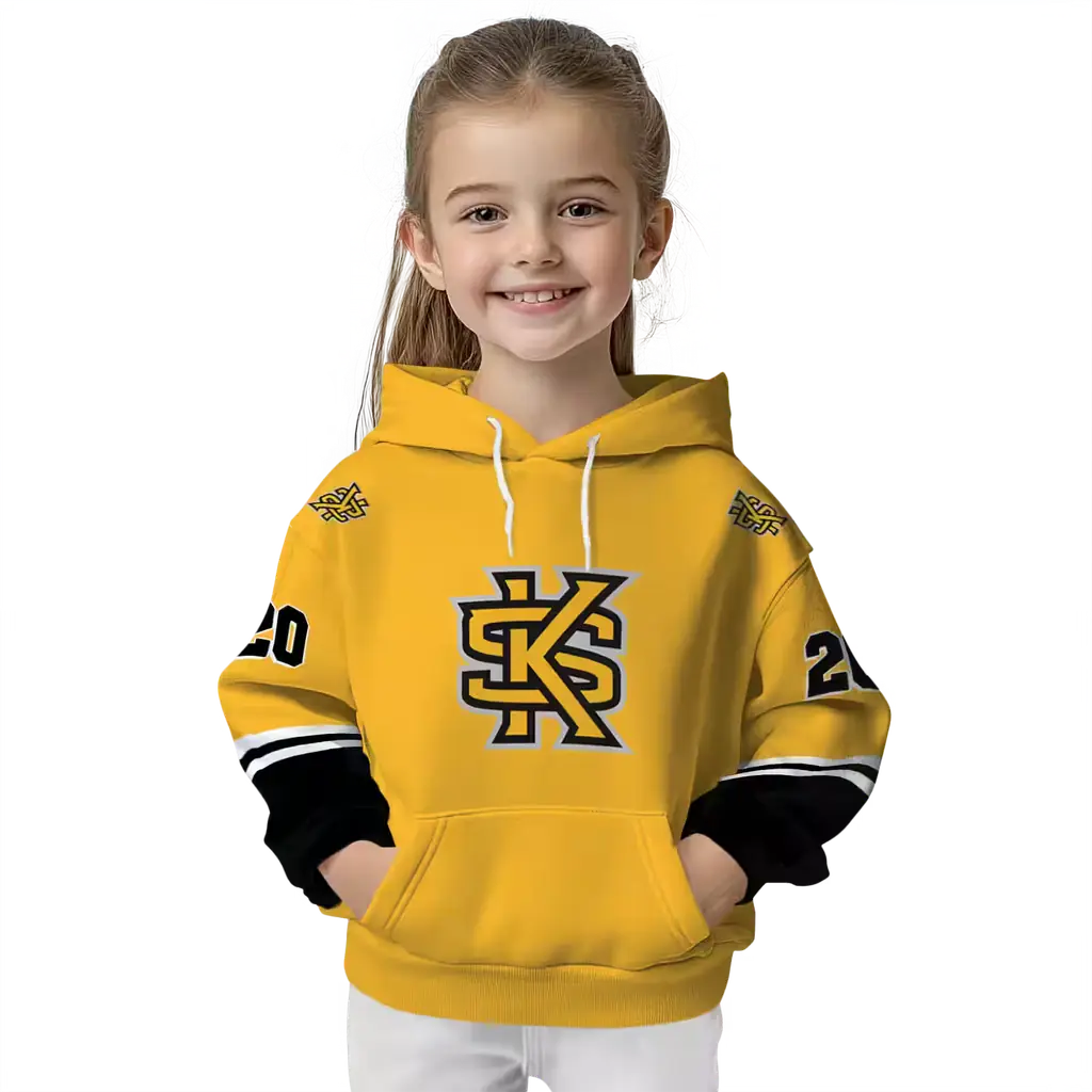 personalized kennesaw state owls striped sleeves gold hoodie top rated personalized kennesaw state owls striped sleeves gold hoodie top rated