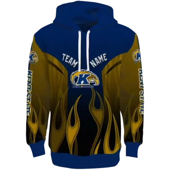 personalized kent state golden flashes flame design navy blue hoodie best selling