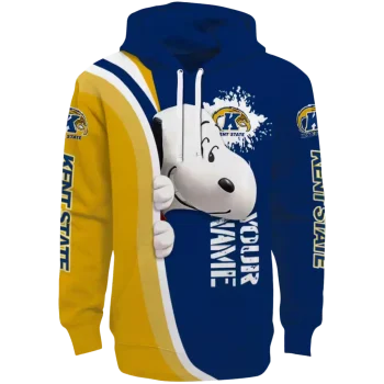 personalized kent state golden flashes peeking snoopy navy blue hoodie best selling