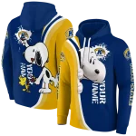 personalized kent state golden flashes peeking snoopy navy blue hoodie best selling