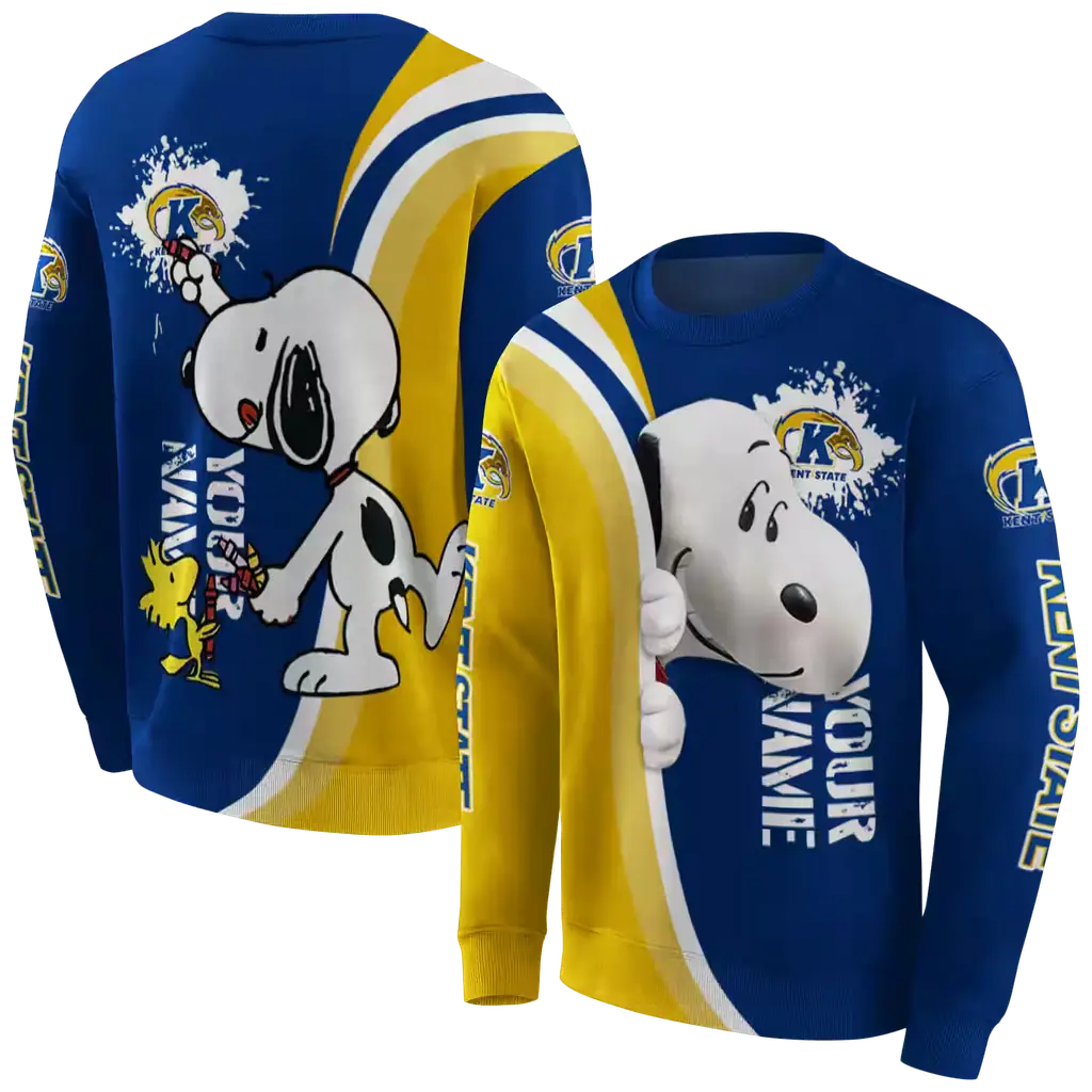 personalized kent state golden flashes peeking snoopy navy blue hoodie premium grade personalized kent state golden flashes peeking snoopy navy blue hoodie premium grade