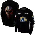 personalized kent state golden flashes punisher skull black hoodie best selling
