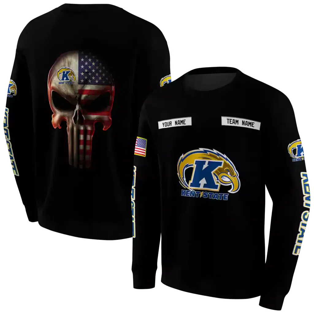personalized kent state golden flashes punisher skull black hoodie premium grade personalized kent state golden flashes punisher skull black hoodie premium grade