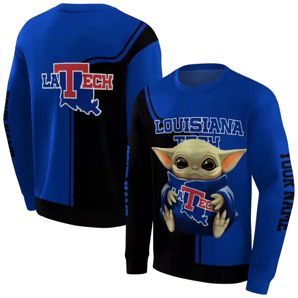 personalized la tech baby yoda blue black hoodie premium grade personalized la tech baby yoda blue black hoodie premium grade
