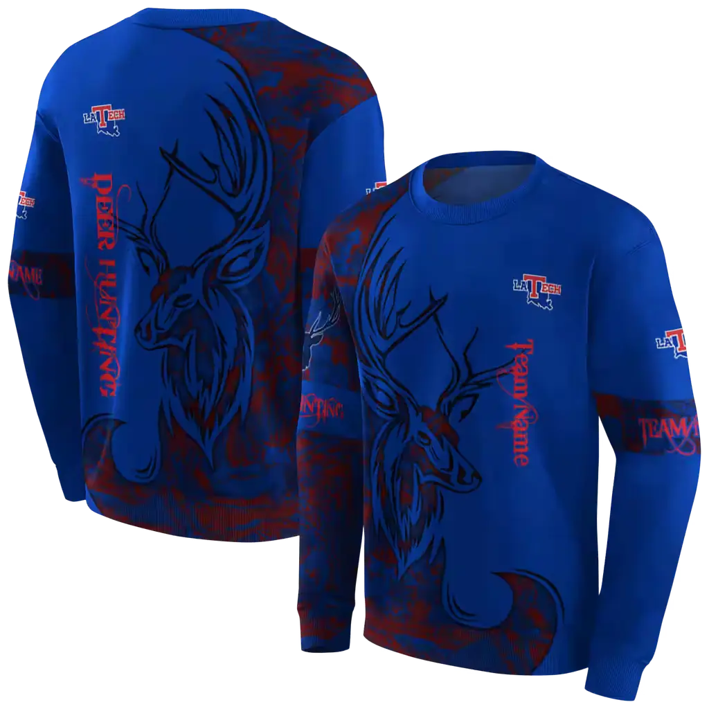 personalized la tech deer silhouette blue hoodie premium grade personalized la tech deer silhouette blue hoodie premium grade